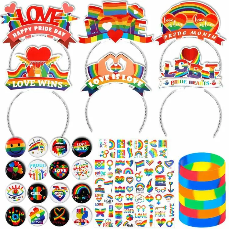 HOWAF 44pcs Gay Pride Party Decorations Kit