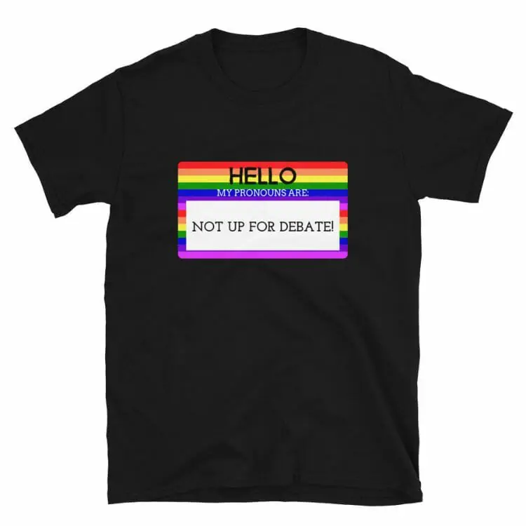 Hello My Pronouns Are Not Up For Debate T-Shirt