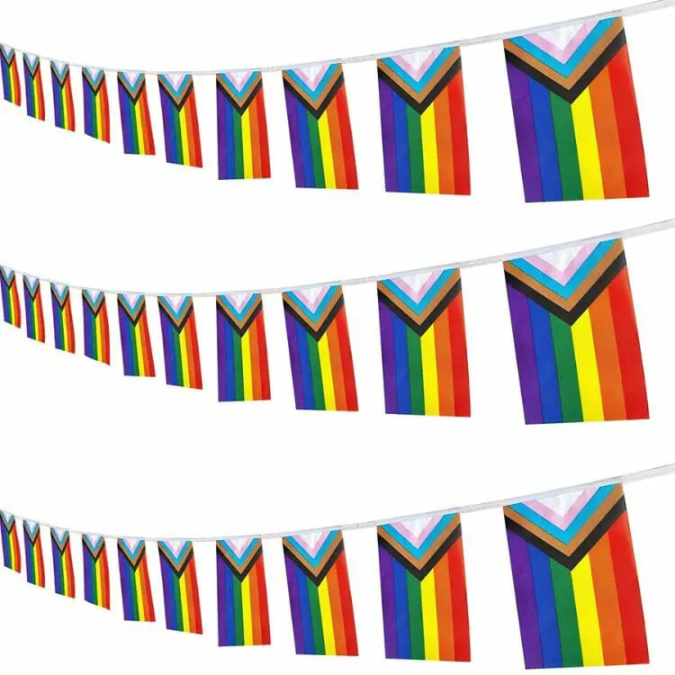 ZXvZYT Progress Rainbow Pride Flags Banner