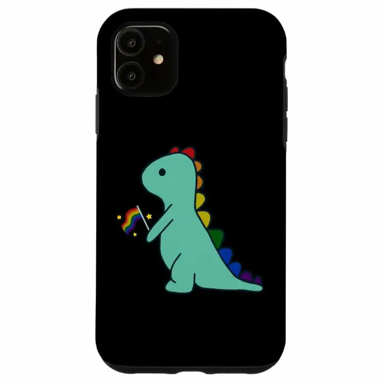 iPhone 11 LGBTQ Allysaurus Dinosaur Rainbow Flag Case