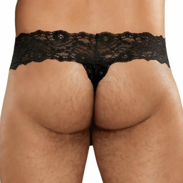 Best Male Power Underwear - Scandal Lace Micro Thong Pinch Black