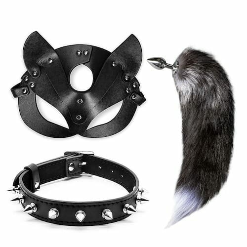 Furry BDSM Furry Butt Plug Kit With Mask & Collar