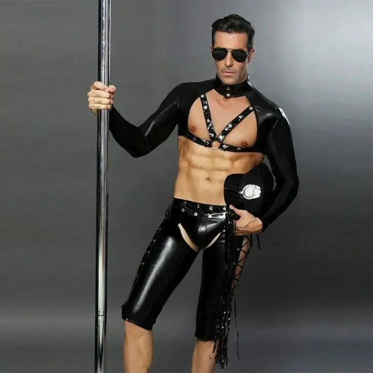 Leather Gay Police Officer Costume