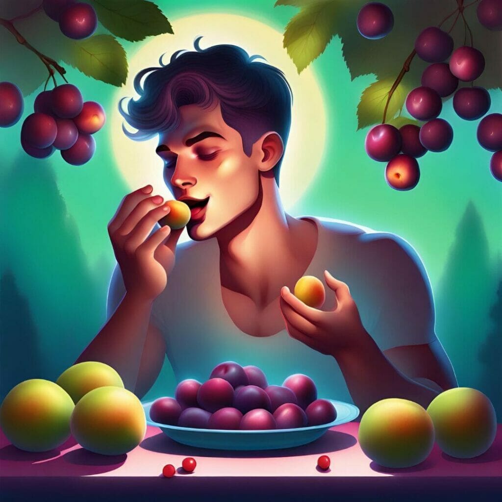 foods that make cum taste better - Plum and Berries