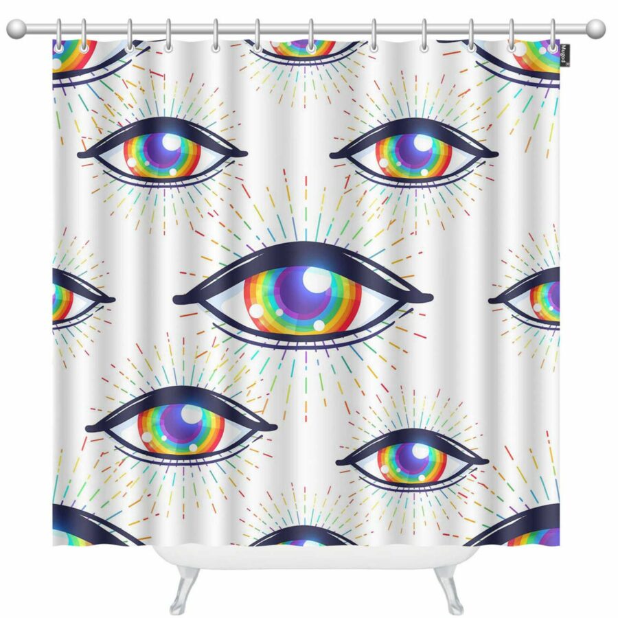 Mugod Eyes Rainbow Shower Curtain