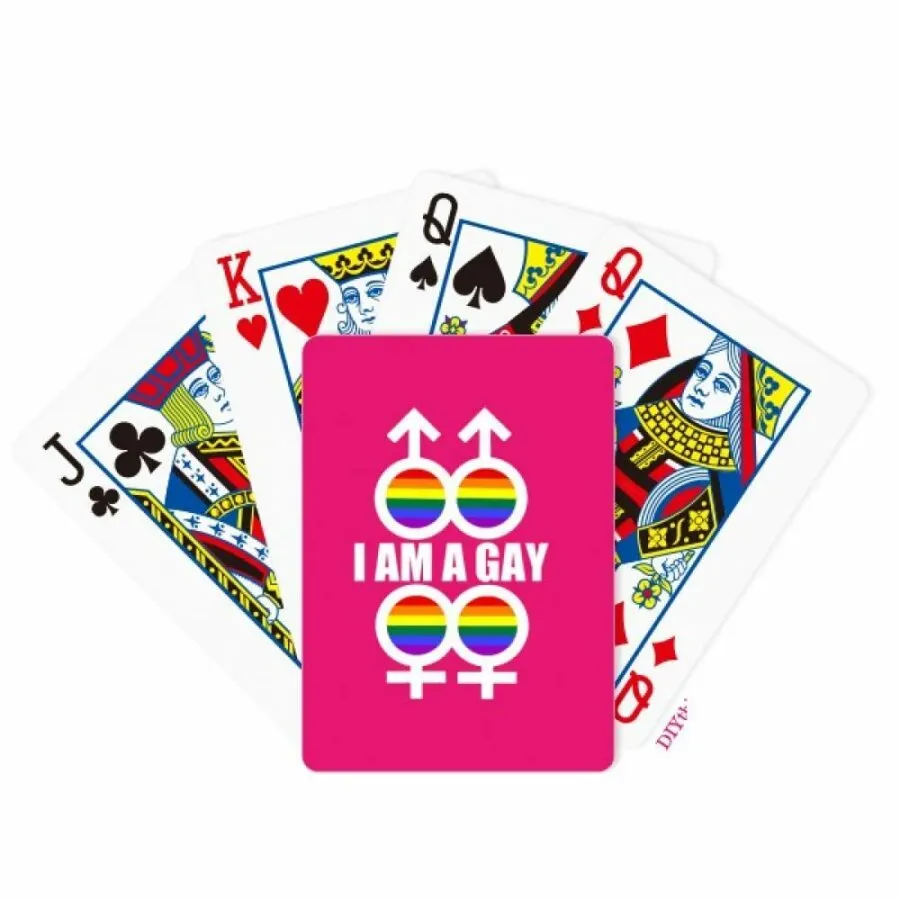 I Am A Lesbian LGBT Rainbow Playing Cards