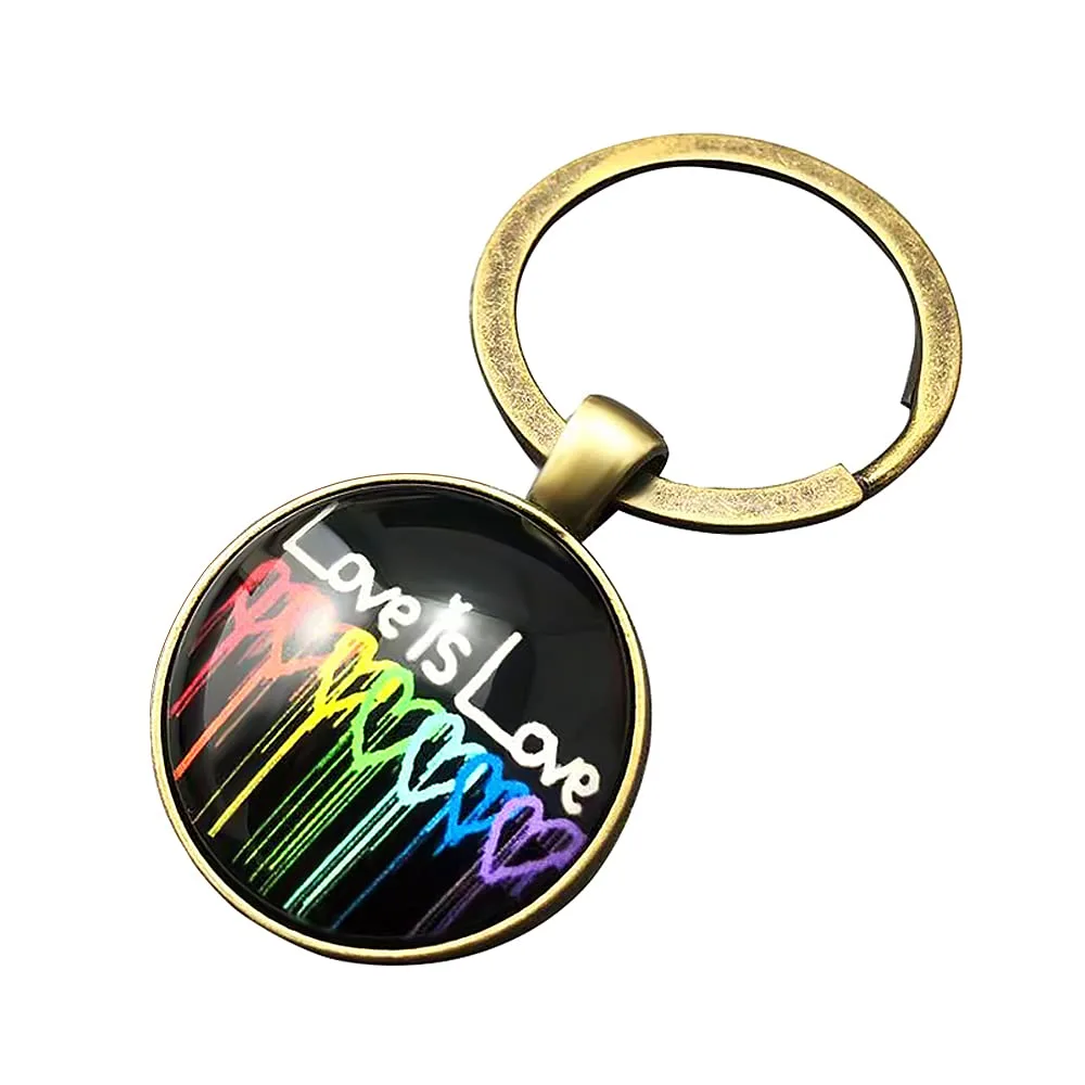AMOR SPES LGBT Colorful Hearts Keychain